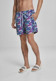 Urban Classics Zwemshorts -XL- Multicolor Blauw/Roze