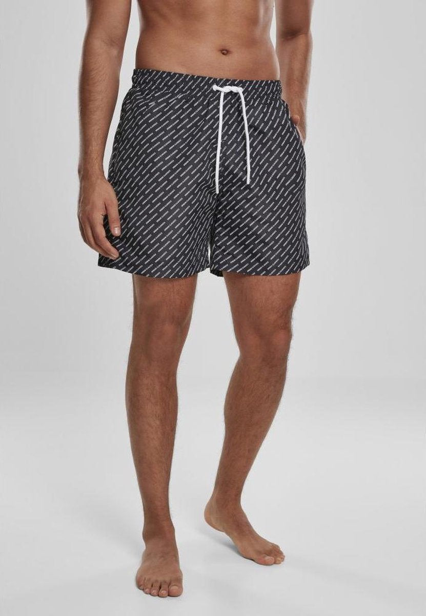 Urban Classics Zwemshorts -S- UC AOP Zwart