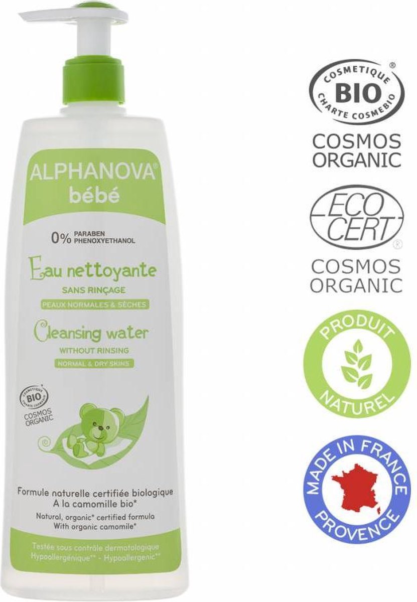 ALPHANOVA BÉBÉ cleansing water|snelle en eenvoudige reiniging huidje - Hypoallergeen 200ml