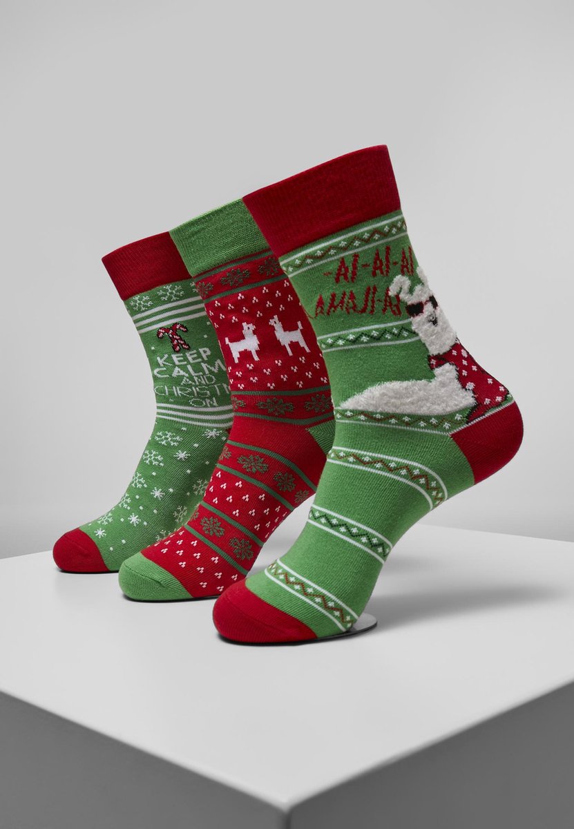 Christmas - Kerstmis Lama Socks 3-Pack Geschenk - Cadeau - Kerst - Feestdagen