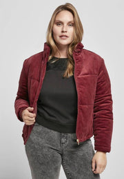 Urban Classics Puffer winterjas -4XL- Corduroy Bordeaux rood