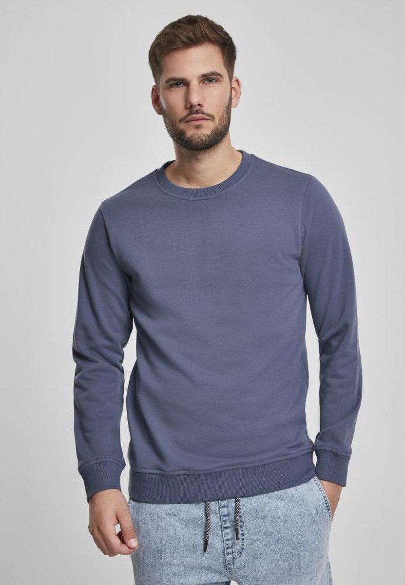 Urban Classics Sweater/trui -M- Basic Terry Crew Blauw