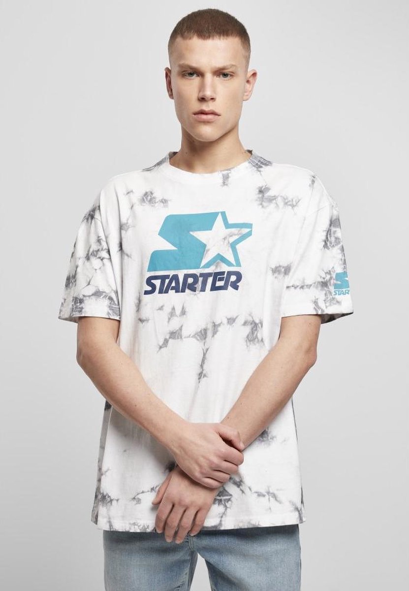 Starter Heren Tshirt -2XL- Starter Tie Dye Jersey Grijs