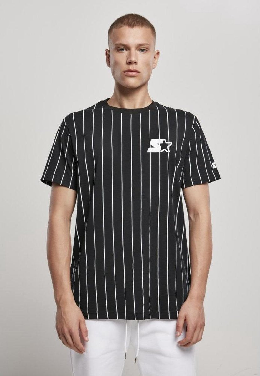 Starter Heren Tshirt -M- Pinstripe Jersey Zwart