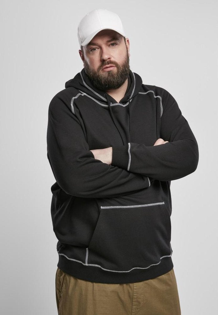 Urban Classics Hoodie/trui -S- Contrast Stitching Zwart