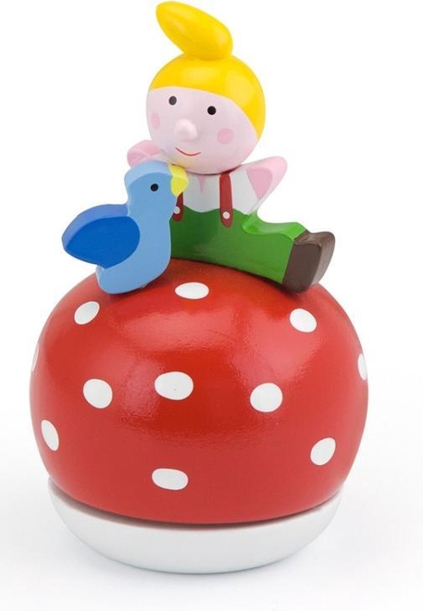 Viga Toys houten muziekdoos kabouter op paddenstoel