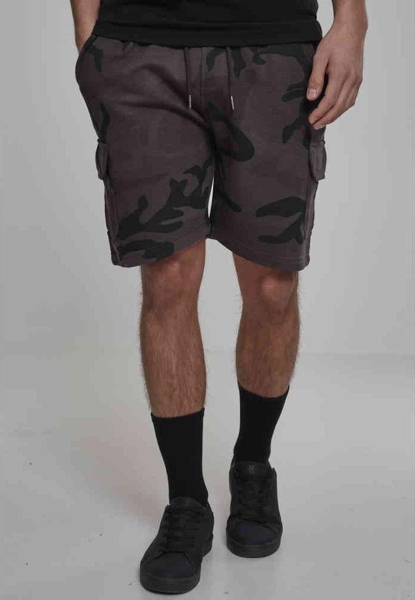 Urban Classics Cargo Korte broek -S- Camo Cargo Terry Bruin/Zwart