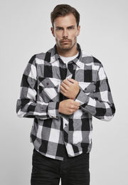 Brandit Checkshirt White-Black Overhemd Heren