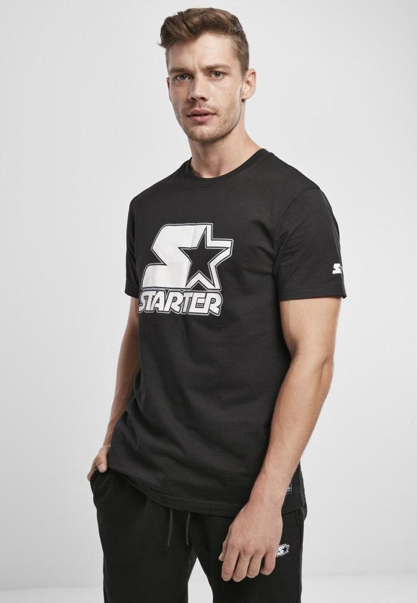 Starter Heren Tshirt -M- Contrast Logo Jersey Zwart