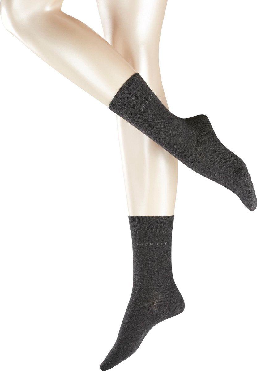 Esprit Uni sokken Dames 2 PACK 18531 - Grijs 3080 anthra.mel Dames - 35-38