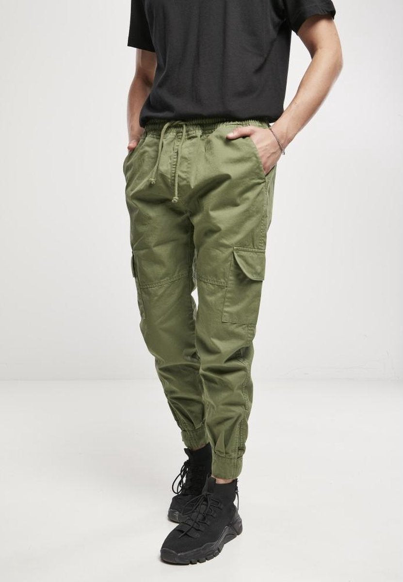 Urban Classics Broek -S- Military Jogg Groen