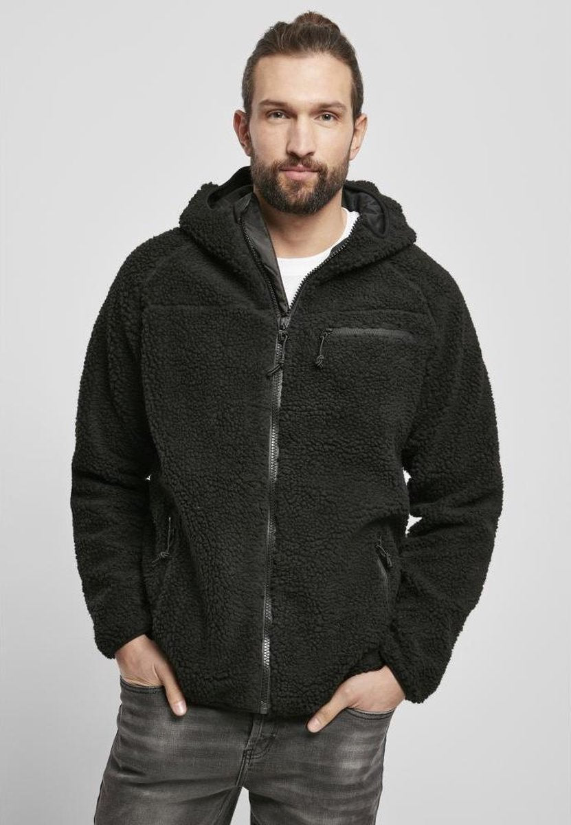 Urban Classics Jacket -6XL- Teddyfleece Worker Zwart