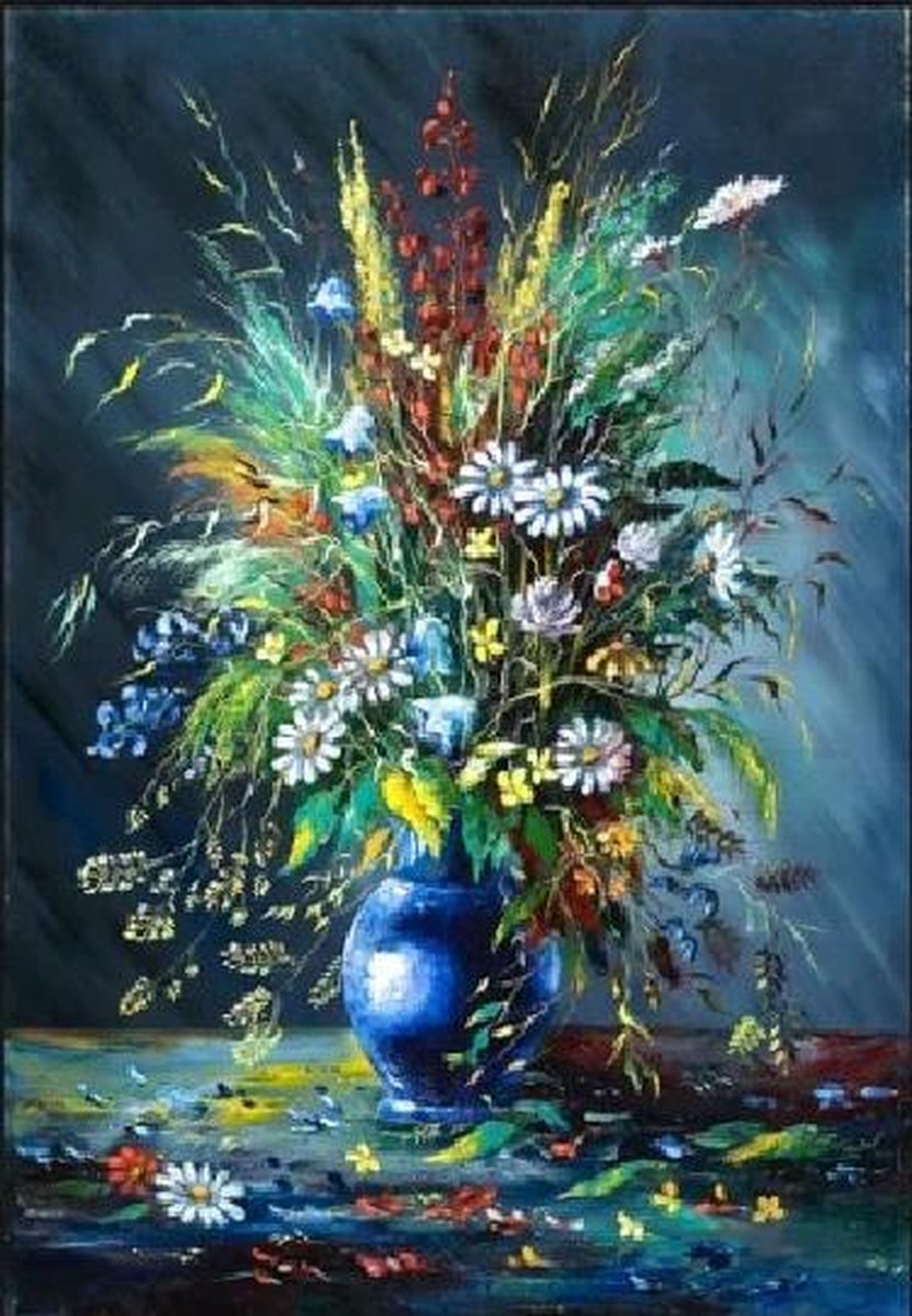 Diamond Painting - Boeket Bloemen - 30cmx40cm - Ronde Steentjes Volledig