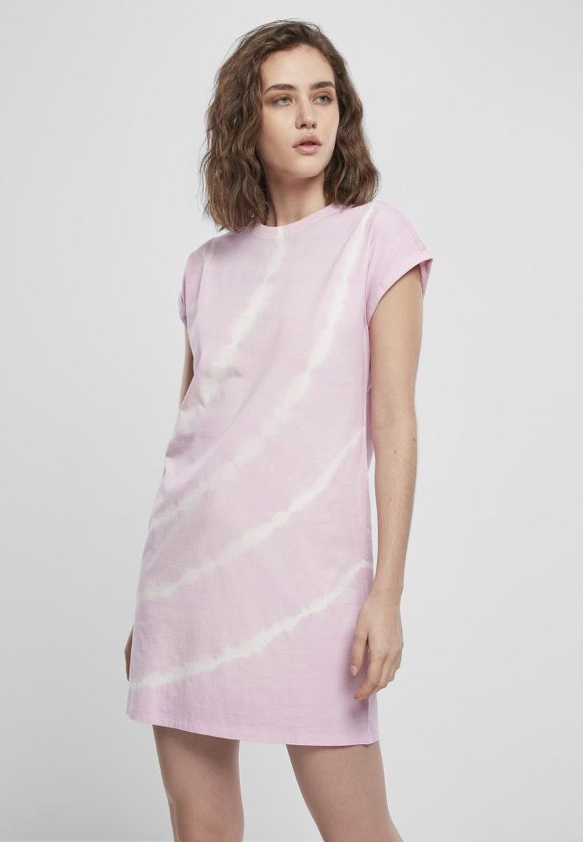 Urban Classics Korte jurk -2XL- Tie Dye Roze