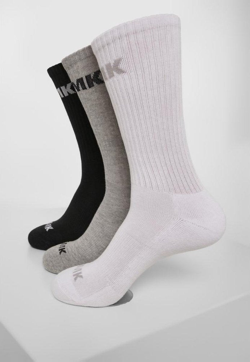 Urban Classics Sokken -43/46- AMK 3-Pack Zwart/Grijs