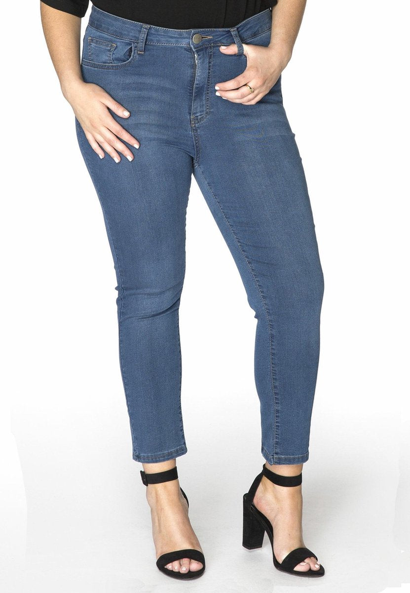 Yoek | Grote maten - dames jeans skinny 7/8 - lichtblauw