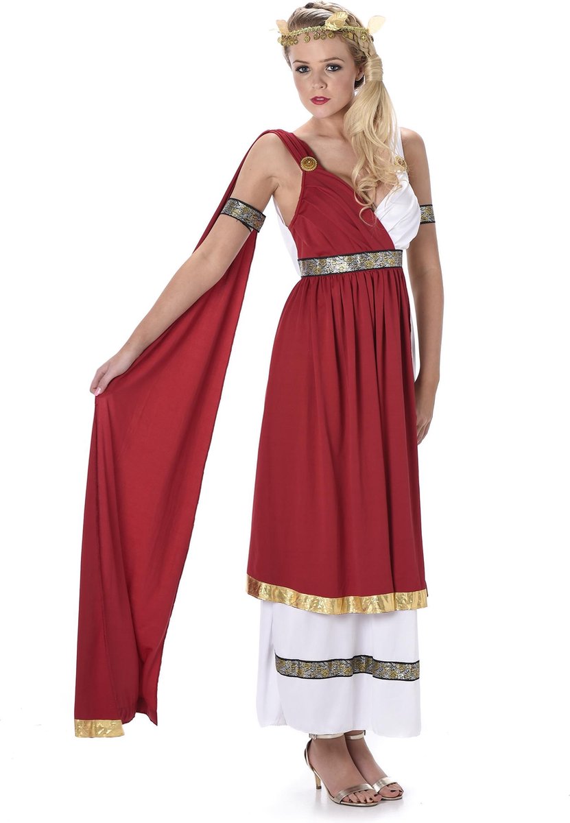 Karnival Costumes Verkleedkleding Kostuum Romeinse Keizerin voor vrouwen Rood Wit - L
