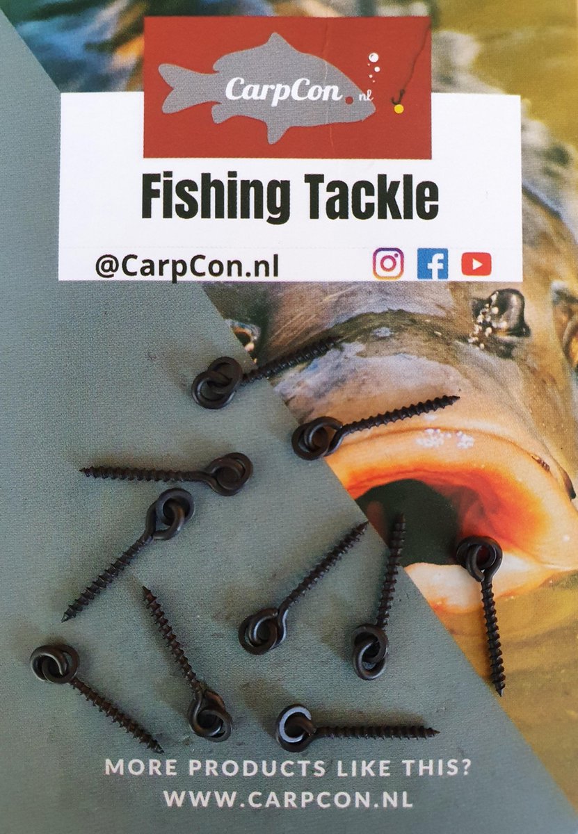 Bait Screw w/ Ring - 10 stuks - Pop Up schroef - 17mm - Karper vissen - Rigmateriaal