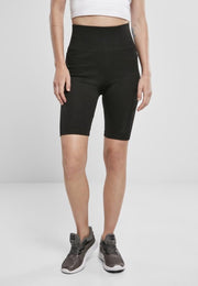 Urban Classics Korte cycle broek -2XL- High Waist Branded Zwart