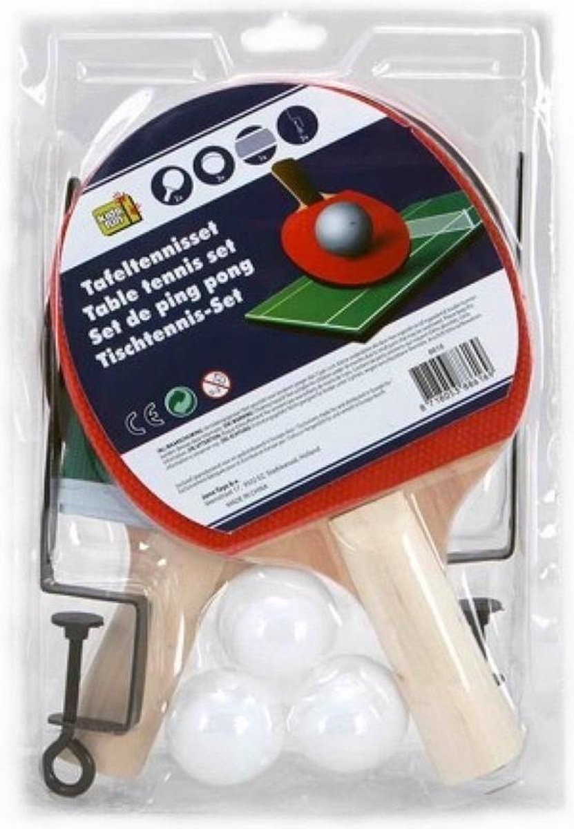 Playfun Tafeltennisset 6-delig Rood/zwart