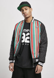 Southpole College jacket -XL- Stripe Zwart/Multicolours