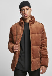 Urban Classics Puffer winterjas -S- Boxy Corduroy Bruin