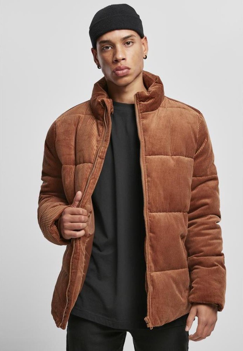 Urban Classics Puffer winterjas -S- Boxy Corduroy Bruin