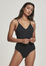 Urban Classics badpak ladies rib Zwart-s