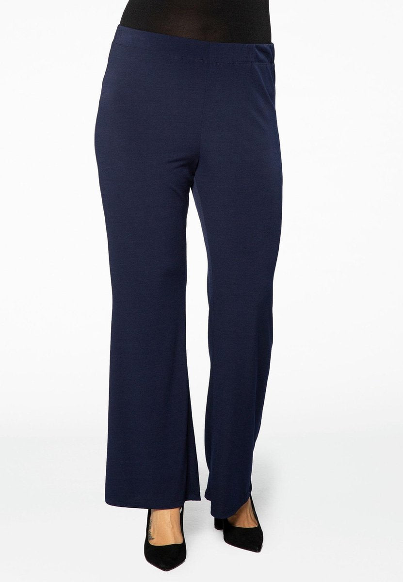 Yoek | Grote maten - dames bootcut pantalon - donkerblauw
