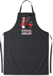Mijncadeautje - Luxe keukenschort - Serial Griller BBQ - Zwart