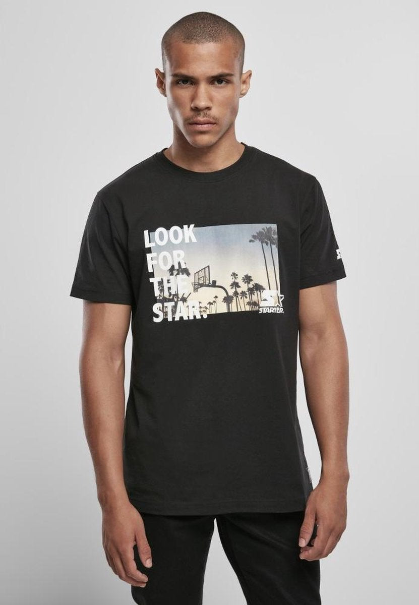 Starter Heren Tshirt -S- Court Jersey Zwart