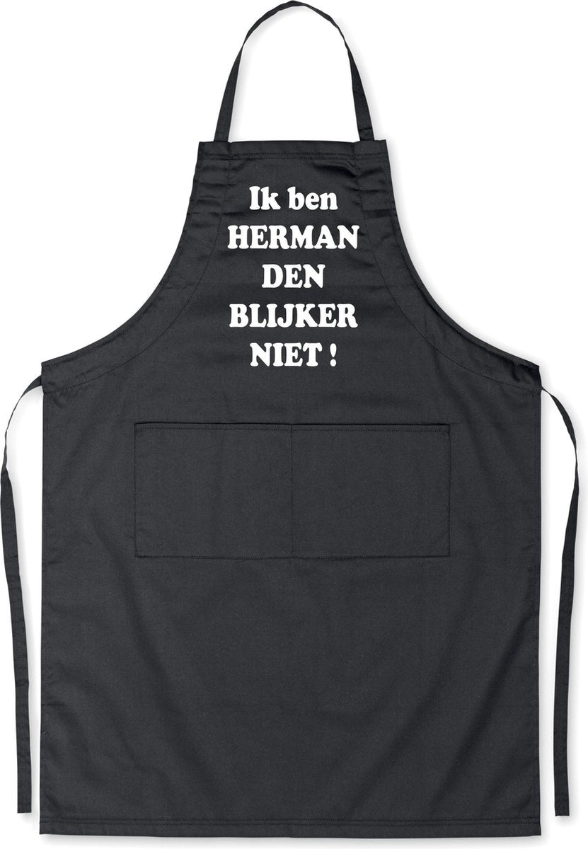 Mijncadeautje - Luxe schort - Ik ben Herman den blijker niet - zwart