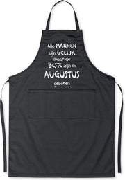 Mijncadeautje - Luxe schort - zwart - Alle mannen zijn gelijk - augustus