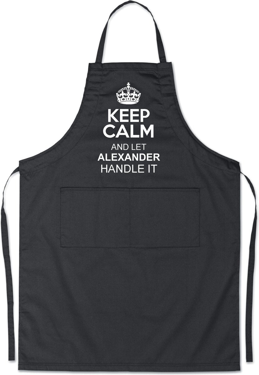 Outlet - Keukenschort - Keep Calm - met de voornaam ALEXANDER