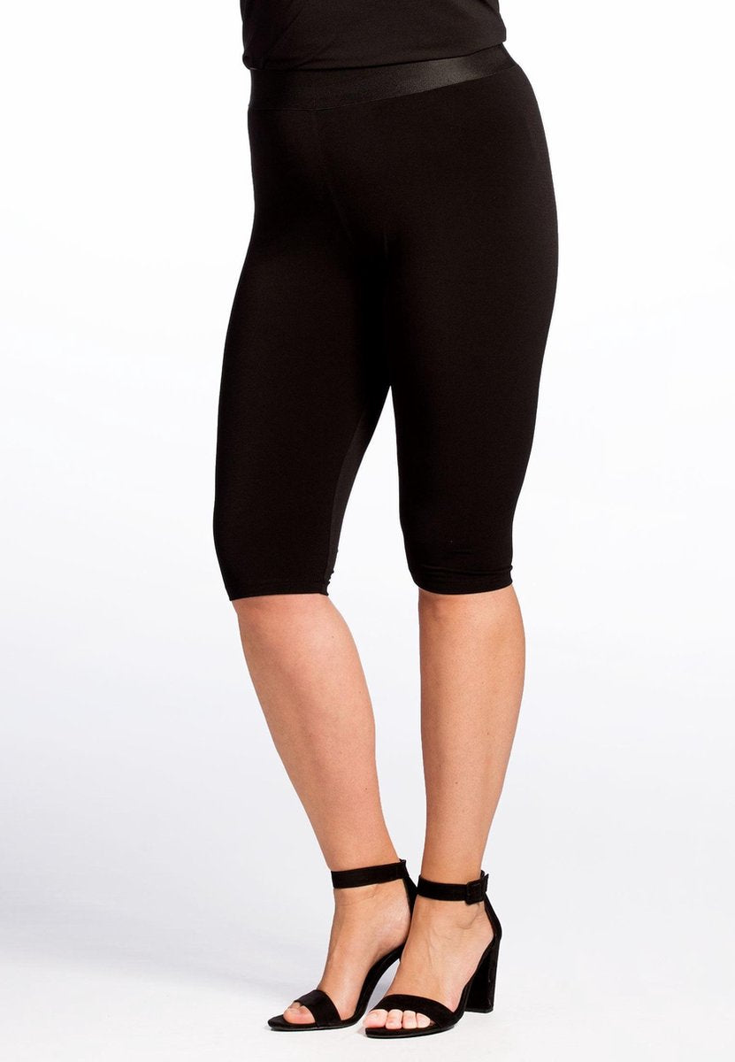 Yoek | Grote maten - dames fietsbroek trend slim fit - zwart