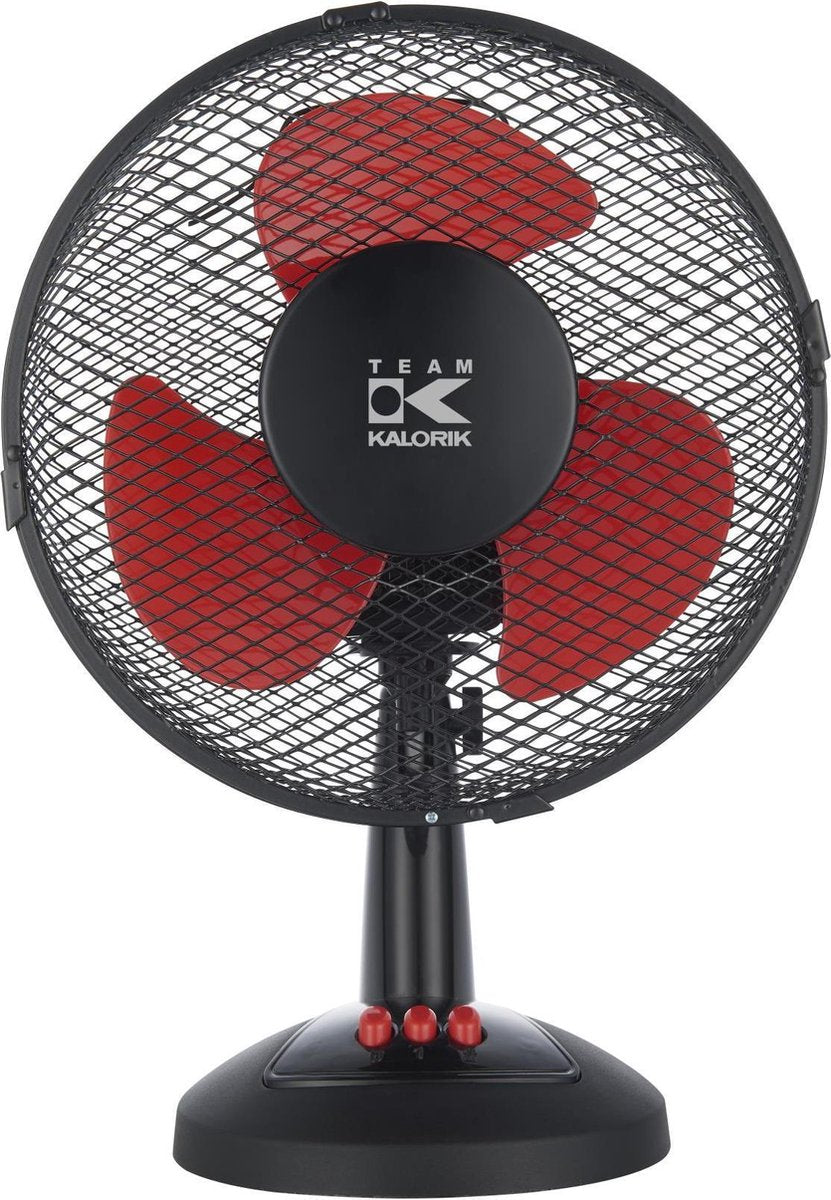 Team Kalorik TKG VT 1043 RD - Tafelventilator - 3 Snelheden - Rood/Zwart - 30 cm Ø