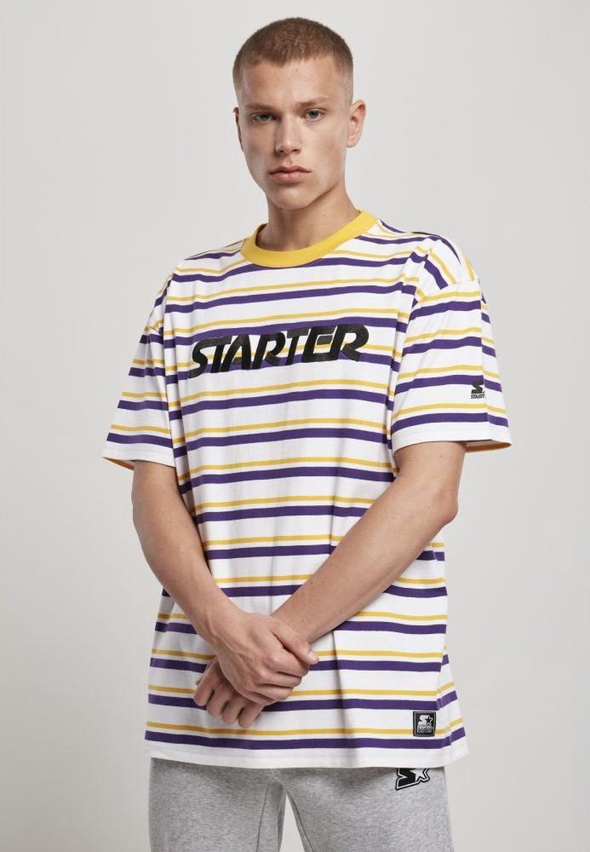 Starter Heren Tshirt -M- Stripe Jersey Multicolours