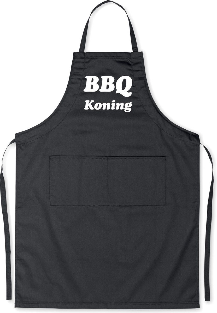 Mijncadeautje - Luxe schort - BBQ Koning - zwart