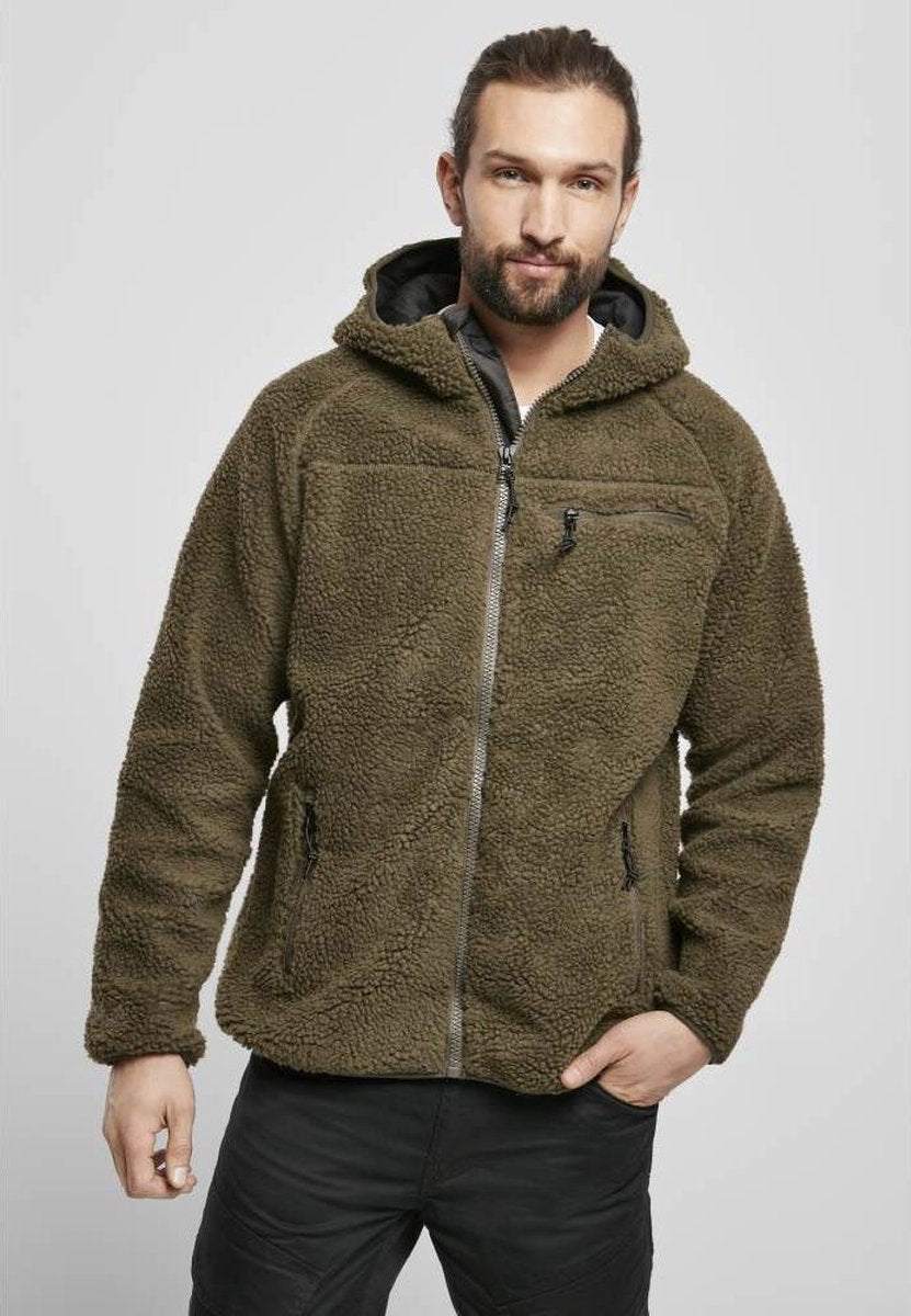 Urban Classics Jacket -4XL- Teddyfleece Worker Groen