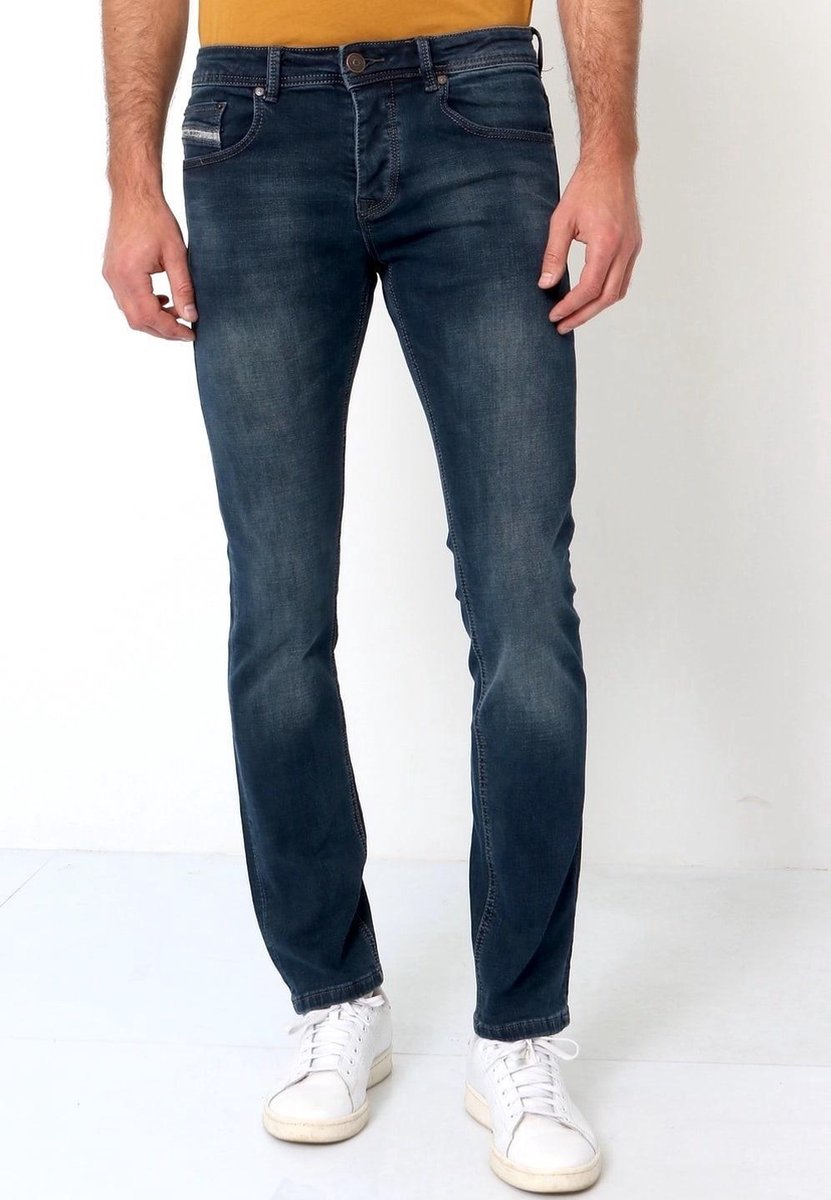 TRUE RISE Slim Fit Spijkerbroeken Heren - A-11049 - Navy - Maten: 36