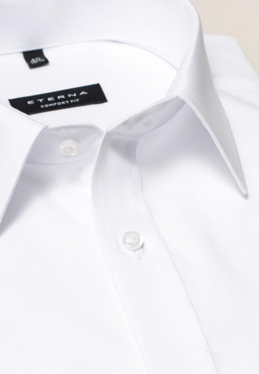 ETERNA comfort fit overhemd - poplin heren overhemd - wit - Strijkvrij - Boordmaat: 49