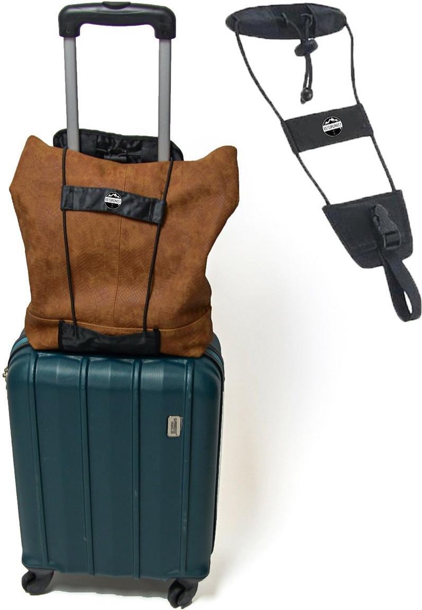 Reismonkey Elastische Kofferriem - Bagageriem voor koffer - Bevestigingselastiek voor handbagage - Organizer - Zwart - Voor op Reis - Reisartikelen