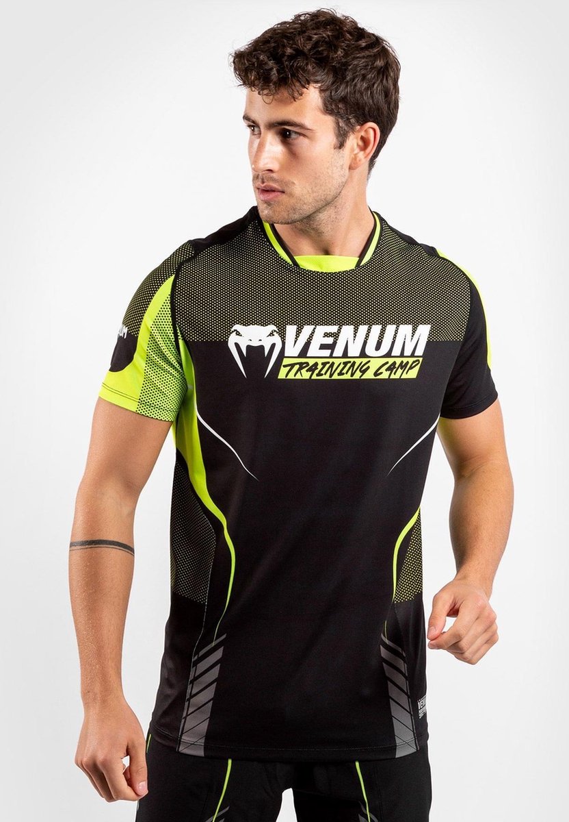 Venum Training Camp 3.0 Dry Tech T-shirt Zwart Geel maat L