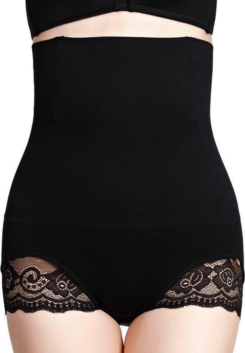 Hoge Tailleslip Body Shaper met kant - M/L - zwart