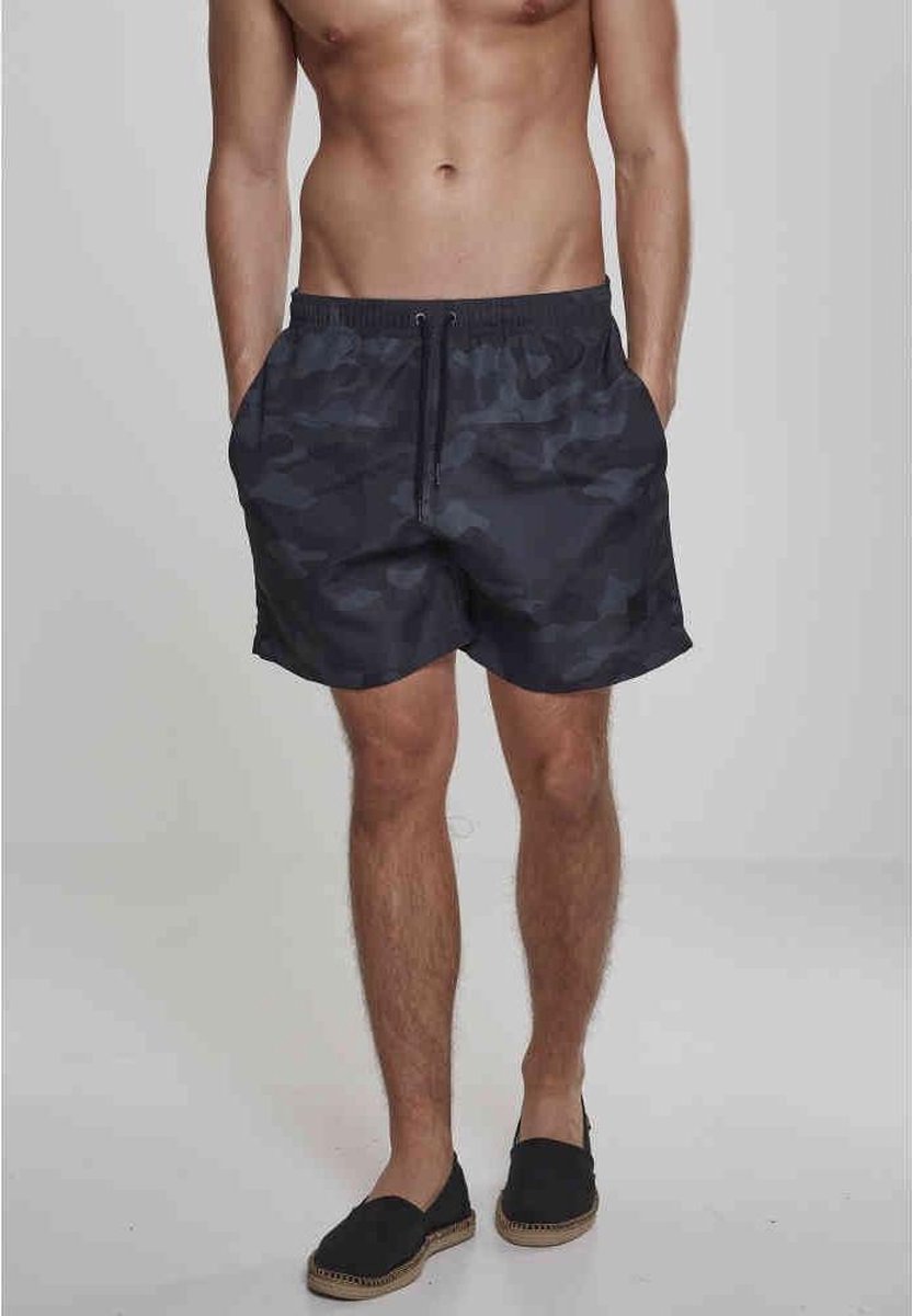 Urban Classics Camo Swim Shorts dark camo