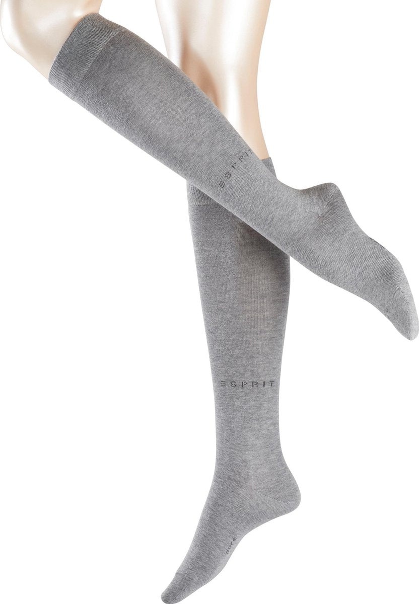 Esprit Basic Pure Kniekous Dames 19590 - Grijs 3390 light greymel. Dames - 35-38