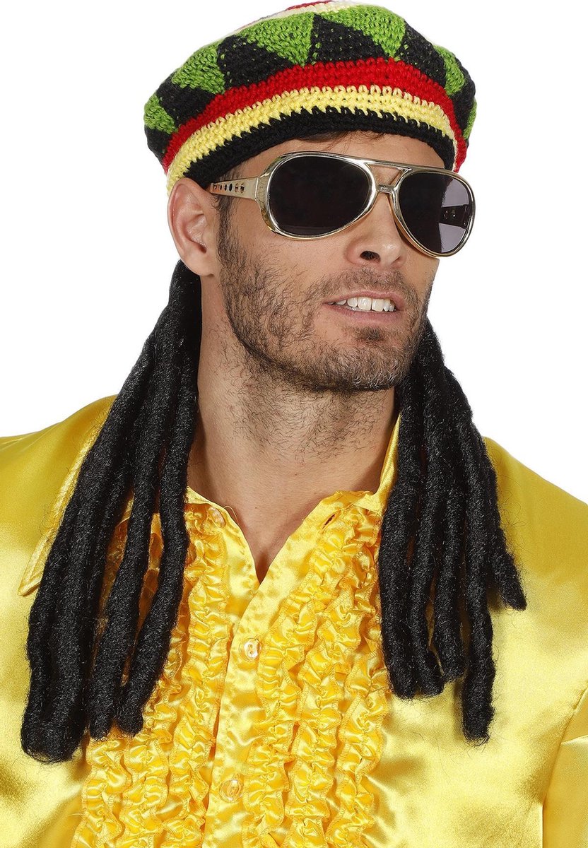 Rasta Baret met haar zwart