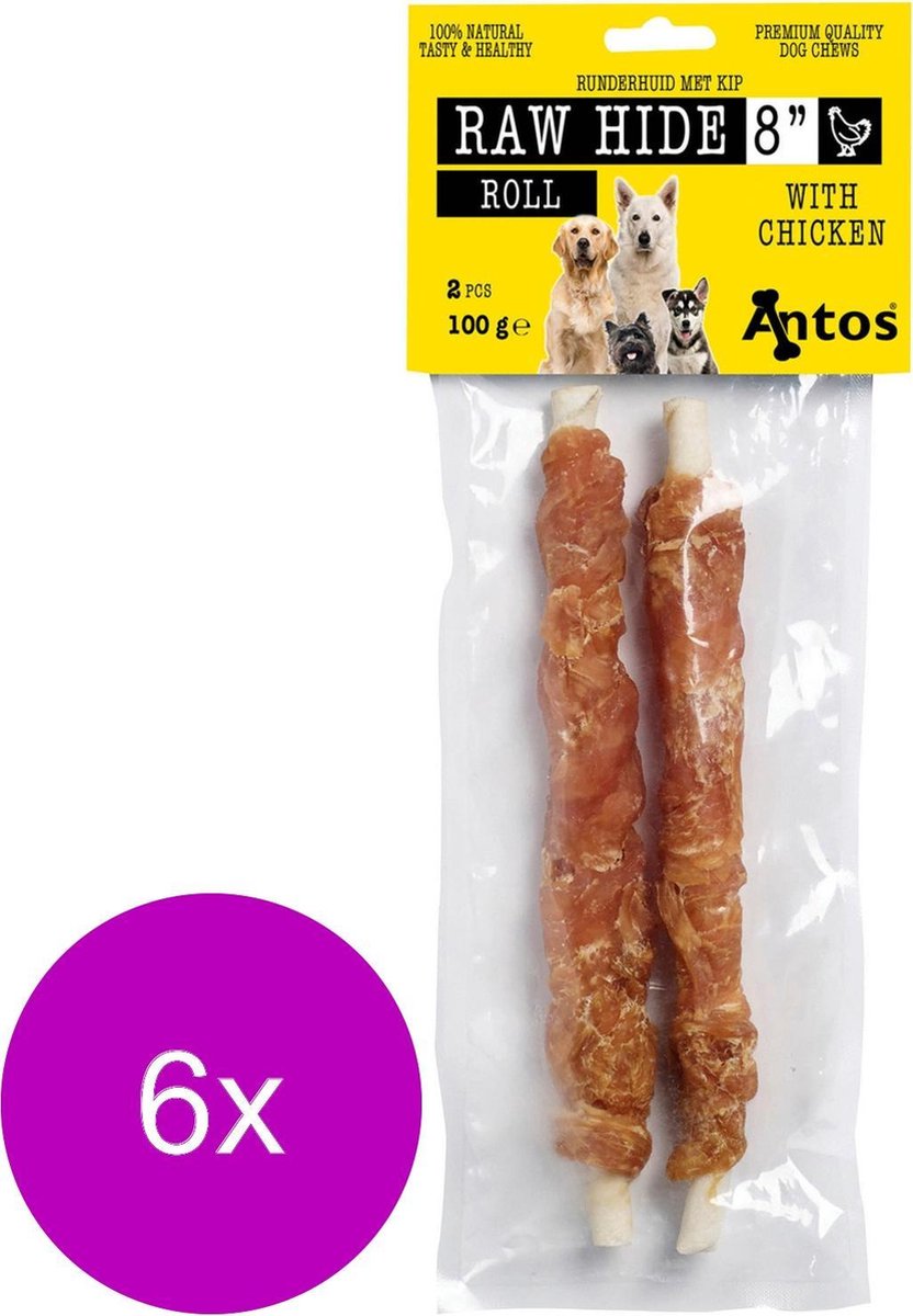 Antos Runderhuid Met Kip Rol Kip&Rund - Hondensnacks - 6 x 100 g