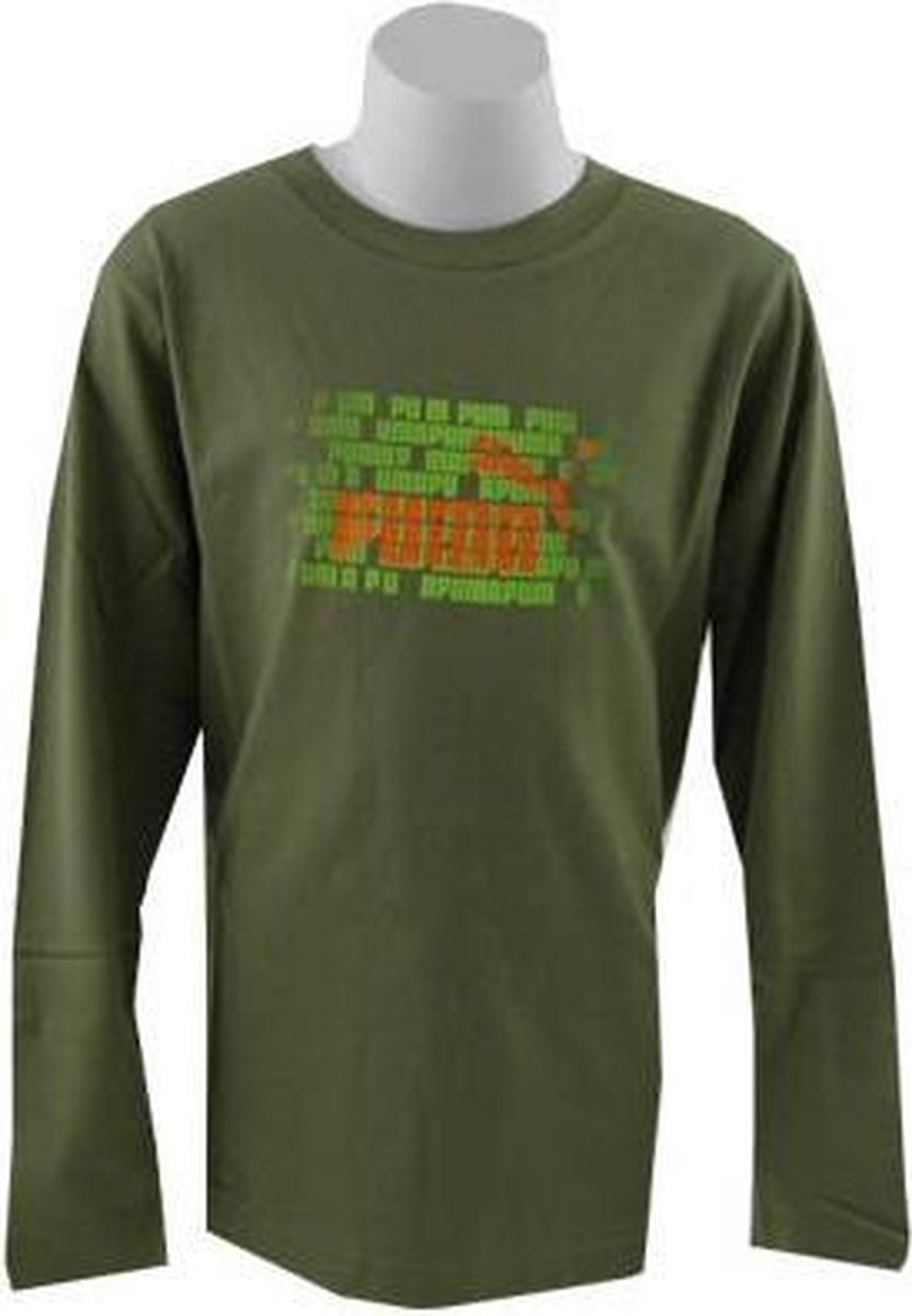 Puma - Letter LS Tee - Burnt Olive - Maat 92