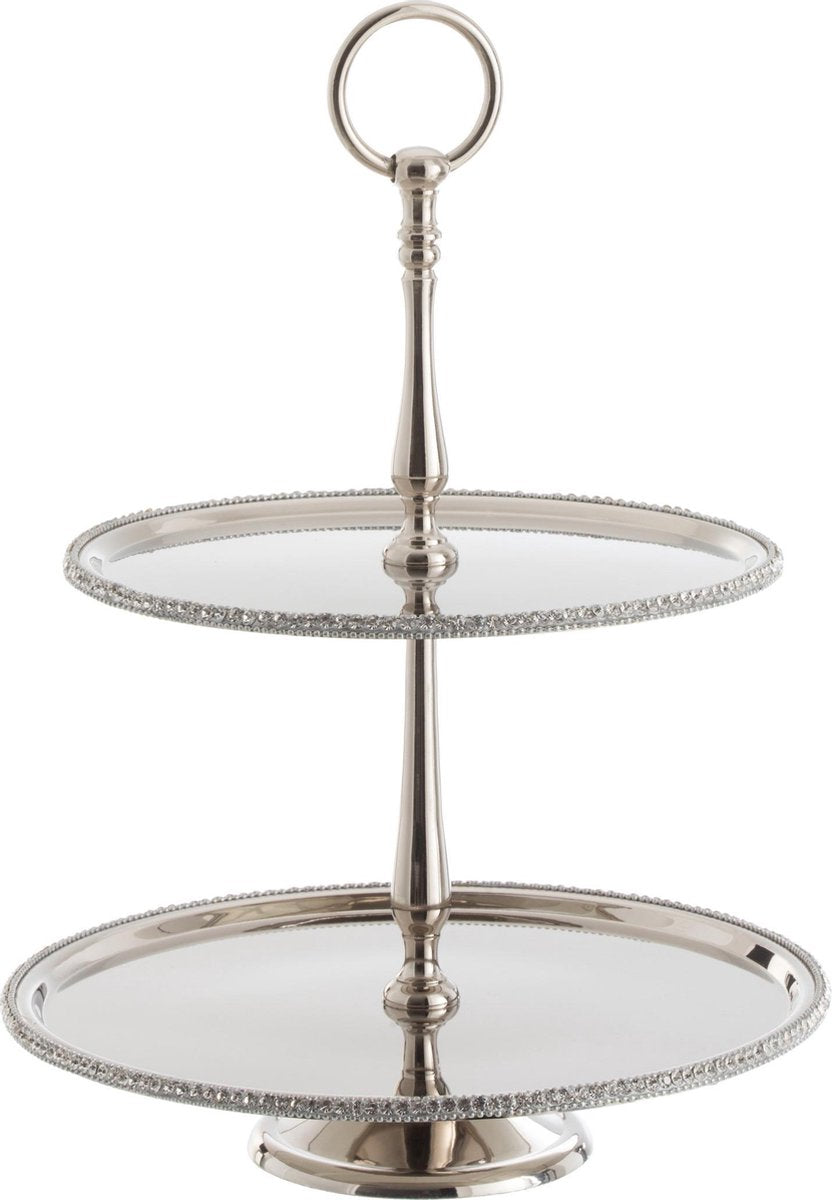 J-Line Plateau 2Niveau Juweel Aluminium/Nickel Zilver